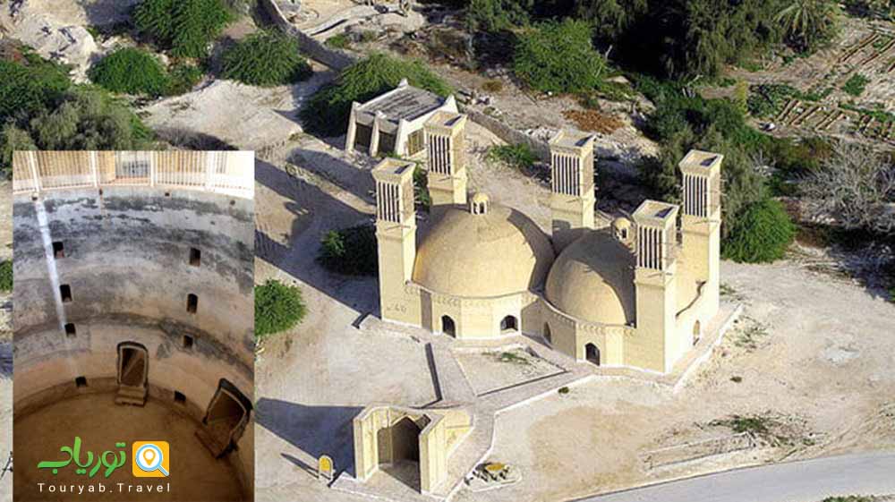آب انبار پنج بادگیر کیش(معماری کهن جزیره)